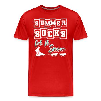 Tobogganing Winter Sports Slides - Men's Premium Organic T-Shirt - red - Front - Damien (186cm)