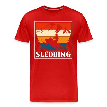 Tobogganing Tobogganing Slides - Men's Premium Organic T-Shirt - red - Front - Damien (186cm)