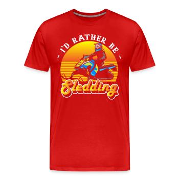 Sports Snow Winter Sports Slides - Men's Premium Organic T-Shirt - red - Front - Damien (186cm)