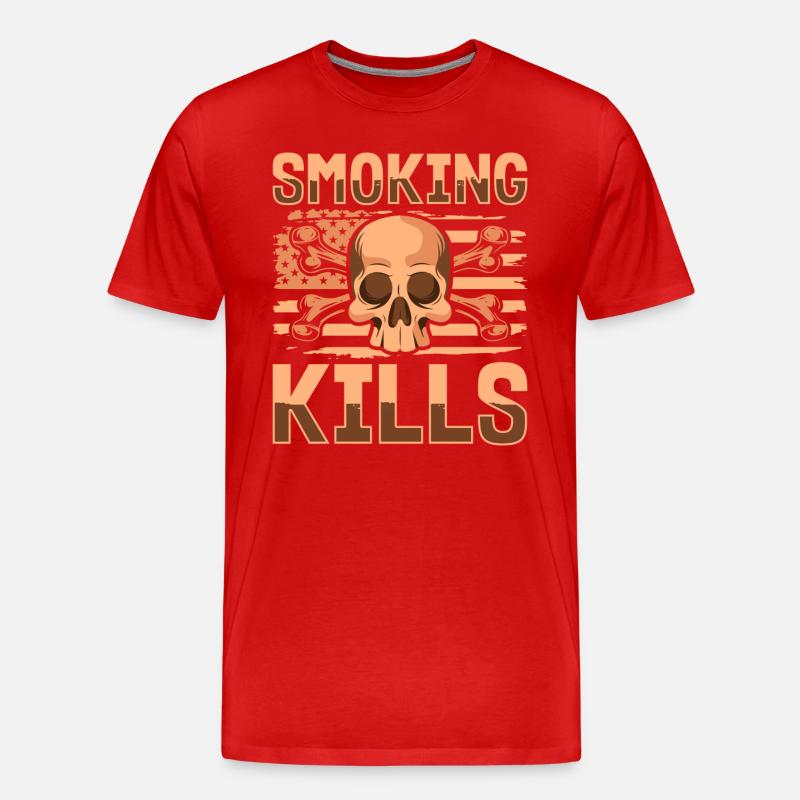 Zigarette Tabak Lunge - Männer Premium Bio T-Shirt - Rot
