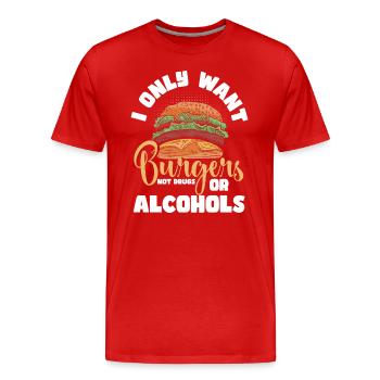 Drogenfrei Clean Marihuana Gegen Drogen - Männer Premium Bio T-Shirt - Rot - Vorne - Damien (186cm)