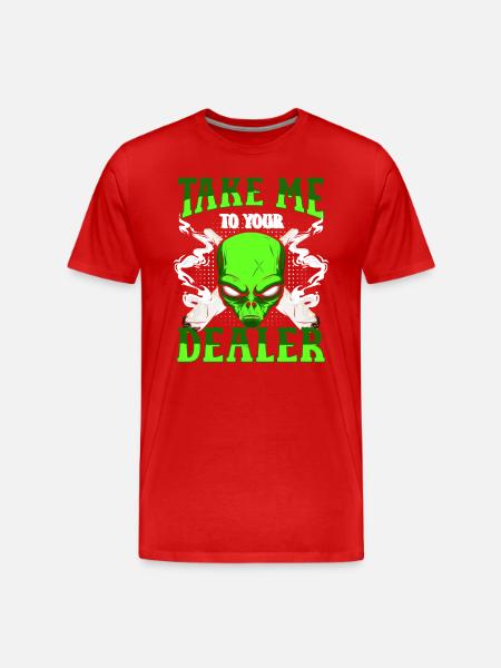 Extraterrestrial Star Space Retro - Men's Premium Organic T-Shirt - red