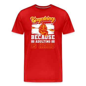 Aviron Sports nautiques Aviron - T-shirt bio Premium Homme - rouge - Devant - Damien (186cm)
