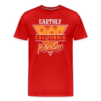 Sommer Wellen Sommerurlaub Schön - Männer Premium Bio T-Shirt - Rot - Vorne - Damien (186cm)