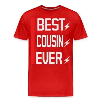 Citation Du Meilleur Cousin De Tous Les Temps - T-shirt bio Premium Homme - rouge - Devant - Damien (186cm)