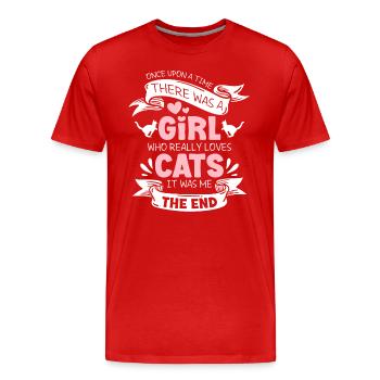 Maître Tigre Chat - T-shirt bio Premium Homme - rouge - Devant - Damien (186cm)