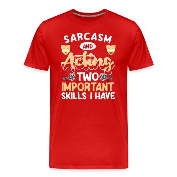 actor theatre fan comedy opera - Men's Premium Organic T-Shirt - red - Front - Damien (186cm)