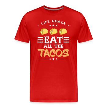 All you can eat Fest Grill delicacies - Men's Premium Organic T-Shirt - red - Front - Damien (186cm)