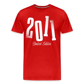 2011 Jahrgang Geburtstag Baujahr Geboren - Männer Premium Bio T-Shirt - Rot - Vorne - Damien (186cm)