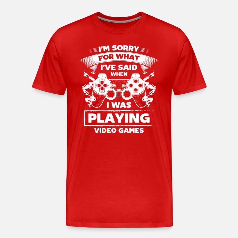Nerd Online-Game Controller - Männer Premium Bio T-Shirt - Rot