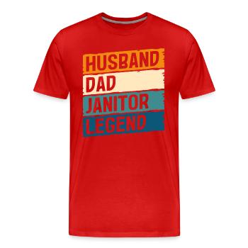 Caretaker garbage - Men's Premium Organic T-Shirt - red - Front - Damien (186cm)