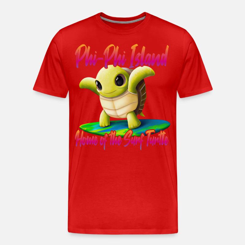 Phi Phi Islands Surf Turtle - Männer Premium Bio T-Shirt - Rot