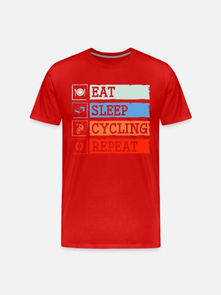 Fietser Wielrenner - Mannen premium biologisch T-shirt - rood