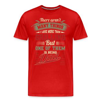 Vatertag Grill Grillen Papa Vater Geschenk - Männer Premium Bio T-Shirt - Rot - Vorne - Damien (186cm)