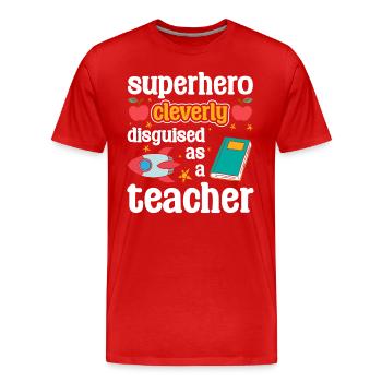 Everyday Cloak Superpowers - Men's Premium Organic T-Shirt - red - Front - Damien (186cm)