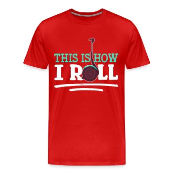 Segway Driver Driving Tours - Men's Premium Organic T-Shirt - red - Front - Damien (186cm)