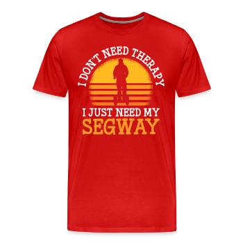 Segway Driver Leisure Fashion Vehicle - Men's Premium Organic T-Shirt - red - Front - Damien (186cm)