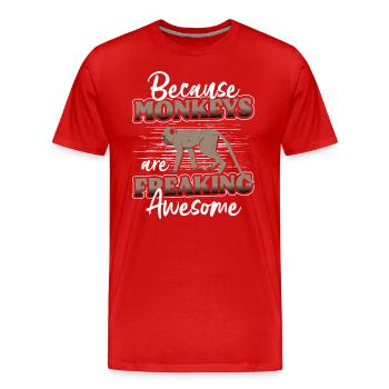 Affe Affig Menschenaffe Albern - Männer Premium Bio T-Shirt - Rot - Vorne - Damien (186cm)