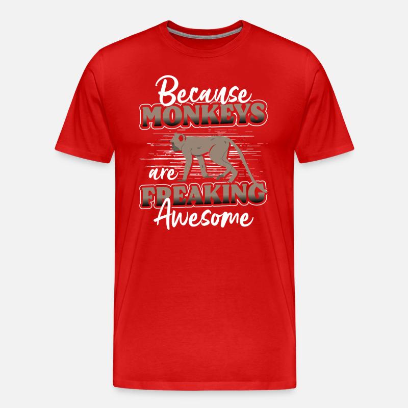Affe Affig Menschenaffe Albern - Männer Premium Bio T-Shirt - Rot