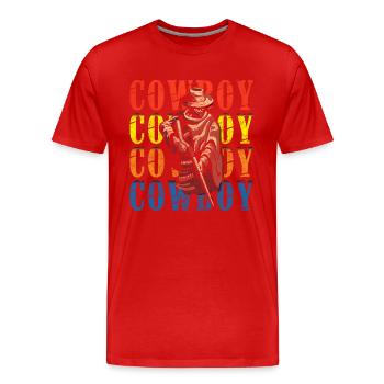 Cowboy Rodéo Dressage Lasso - T-shirt bio Premium Homme - rouge - Devant - Damien (186cm)