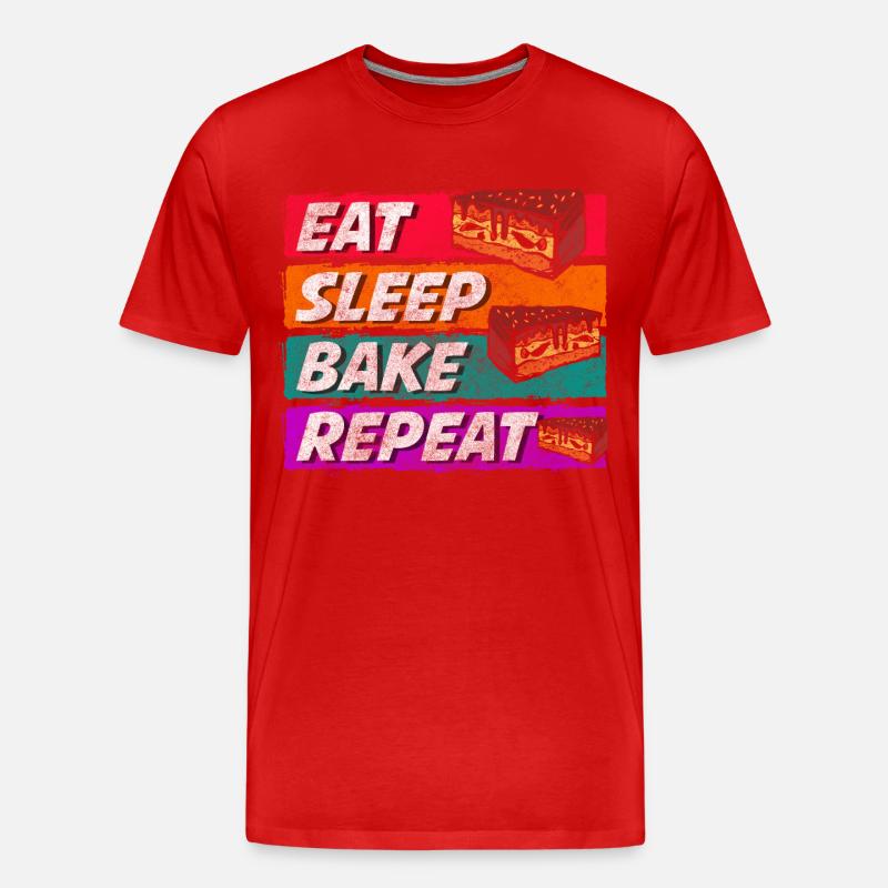Kuchen Bäcker Süß Dessert - Männer Premium Bio T-Shirt - Rot
