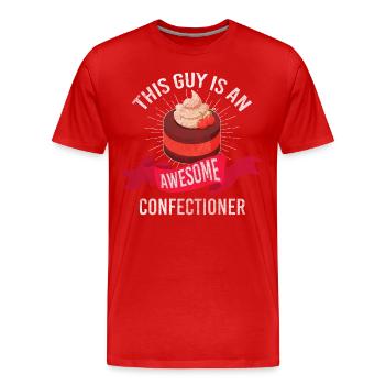 Gâteau boulanger Dessert - T-shirt bio Premium Homme - rouge - Devant - Damien (186cm)