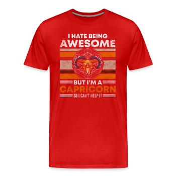 Horoskop Astrologie Januar Hartnäckig - Männer Premium Bio T-Shirt - Rot - Vorne - Damien (186cm)