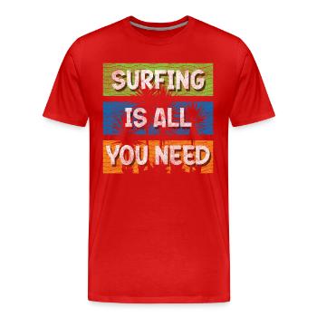 Water Sports Holiday - Men's Premium Organic T-Shirt - red - Front - Damien (186cm)