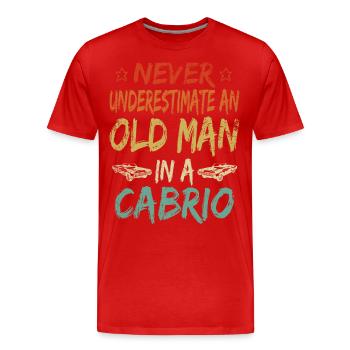 Ne sous-estimez jamais la décapotable d’un vieil homme - T-shirt bio Premium Homme - rouge - Devant - Damien (186cm)