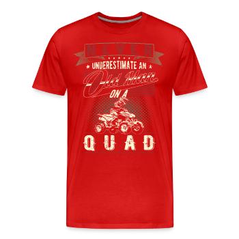 Never underestimate old man quad quad rider - Men's Premium Organic T-Shirt - red - Front - Damien (186cm)