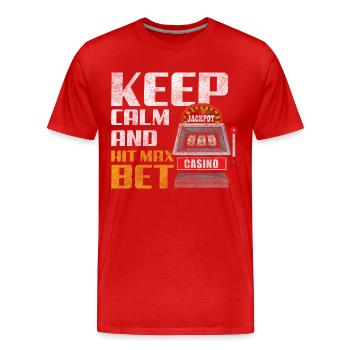 Kasino Automat Spiele Casino - Männer Premium Bio T-Shirt - Rot - Vorne - Damien (186cm)