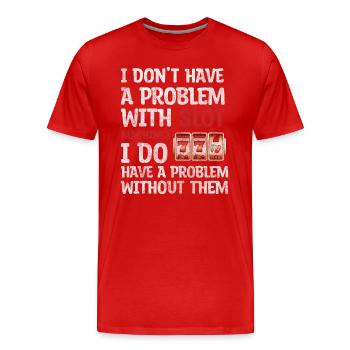 Casino Happiness Gambling Addiction - T-shirt bio Premium Homme - rouge - Devant - Damien (186cm)