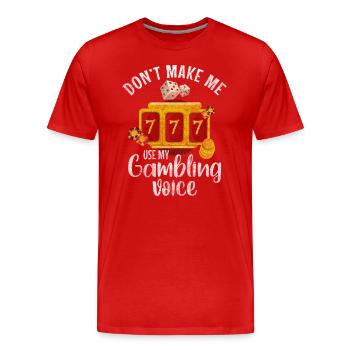 Dépendance au jeu de casino - T-shirt bio Premium Homme - rouge - Devant - Damien (186cm)
