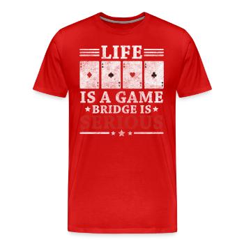 Kartenspiel Kartenspieler Blackjack Herz - Männer Premium Bio T-Shirt - Rot - Vorne - Damien (186cm)