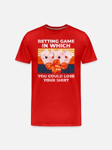 Card Game Gambling Blackjack Heart - Men's Premium Organic T-Shirt - red