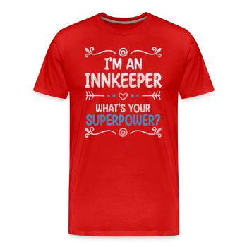 Wirt Party Bar Tabak - Männer Premium Bio T-Shirt - Rot - Vorne - Damien (186cm)
