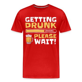 Buveurs de bière Ivrognes Humour Plaisir de boire - T-shirt bio Premium Homme - rouge - Devant - Damien (186cm)