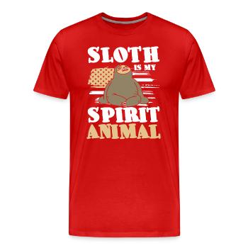 Faul Abhängen Faultiere Süß - Männer Premium Bio T-Shirt - Rot - Vorne - Damien (186cm)