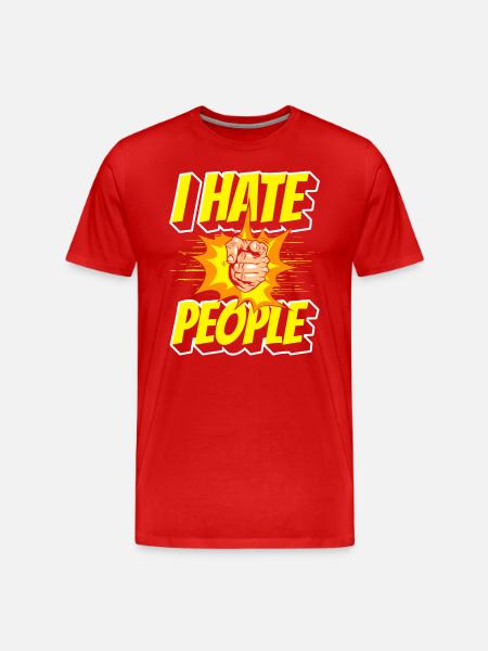 Hatred, humor, aversion, irony - Men's Premium Organic T-Shirt - red