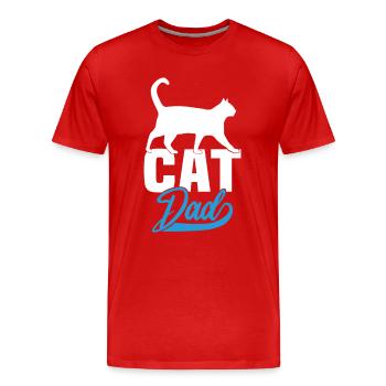 Cat Dad - Männer Premium Bio T-Shirt - Rot - Vorne - Damien (186cm)