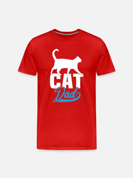Cat Dad - Men's Premium Organic T-Shirt - red