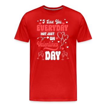 Liebe Herz Große Liebe - Männer Premium Bio T-Shirt - Rot - Vorne - Damien (186cm)