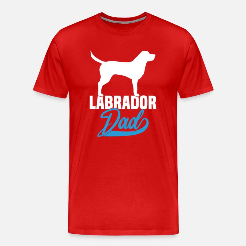 Labrador Dad - Männer Premium Bio T-Shirt - Rot