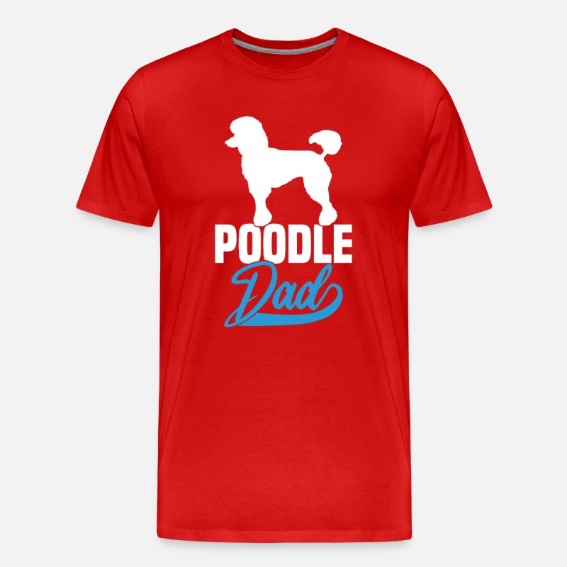 Poodle Dad - Männer Premium Bio T-Shirt - Rot