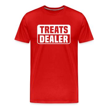 Treats Dealer - Men's Premium Organic T-Shirt - red - Front - Damien (186cm)