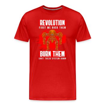 Robot Retro Battle Robot - T-shirt bio Premium Homme - rouge - Devant - Damien (186cm)