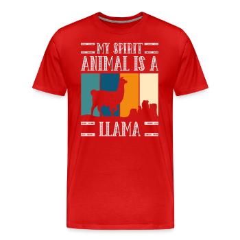 Lama Flauschig Tier Züchter - Männer Premium Bio T-Shirt - Rot - Vorne - Damien (186cm)