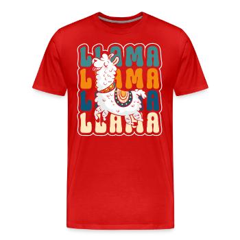 Lama Lasttier Niedlich Züchter - Männer Premium Bio T-Shirt - Rot - Vorne - Damien (186cm)