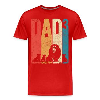 Dad Up 3 Daddy Up 3 Enfants Triple Daddy Leo - T-shirt bio Premium Homme - rouge - Devant - Damien (186cm)