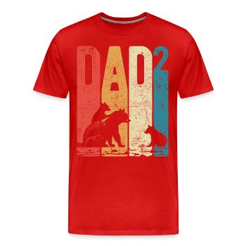 Dad High 2 Daddy High 2 Kids Bear Daddy of Two - Men's Premium Organic T-Shirt - red - Front - Damien (186cm)
